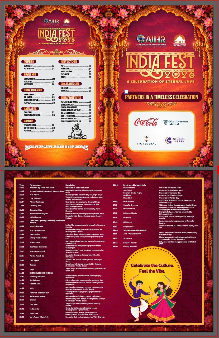 India Fest 2026 program schedule and food menu