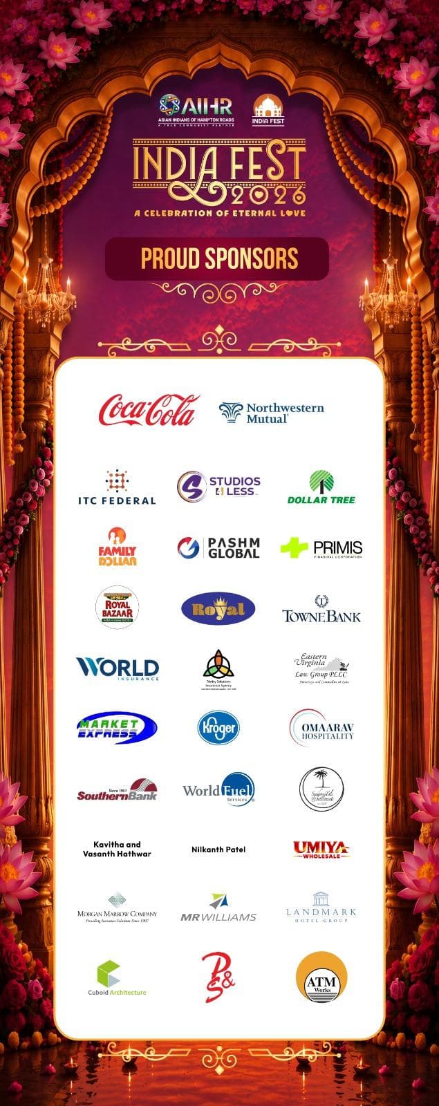 India Fest 2026 proud sponsors